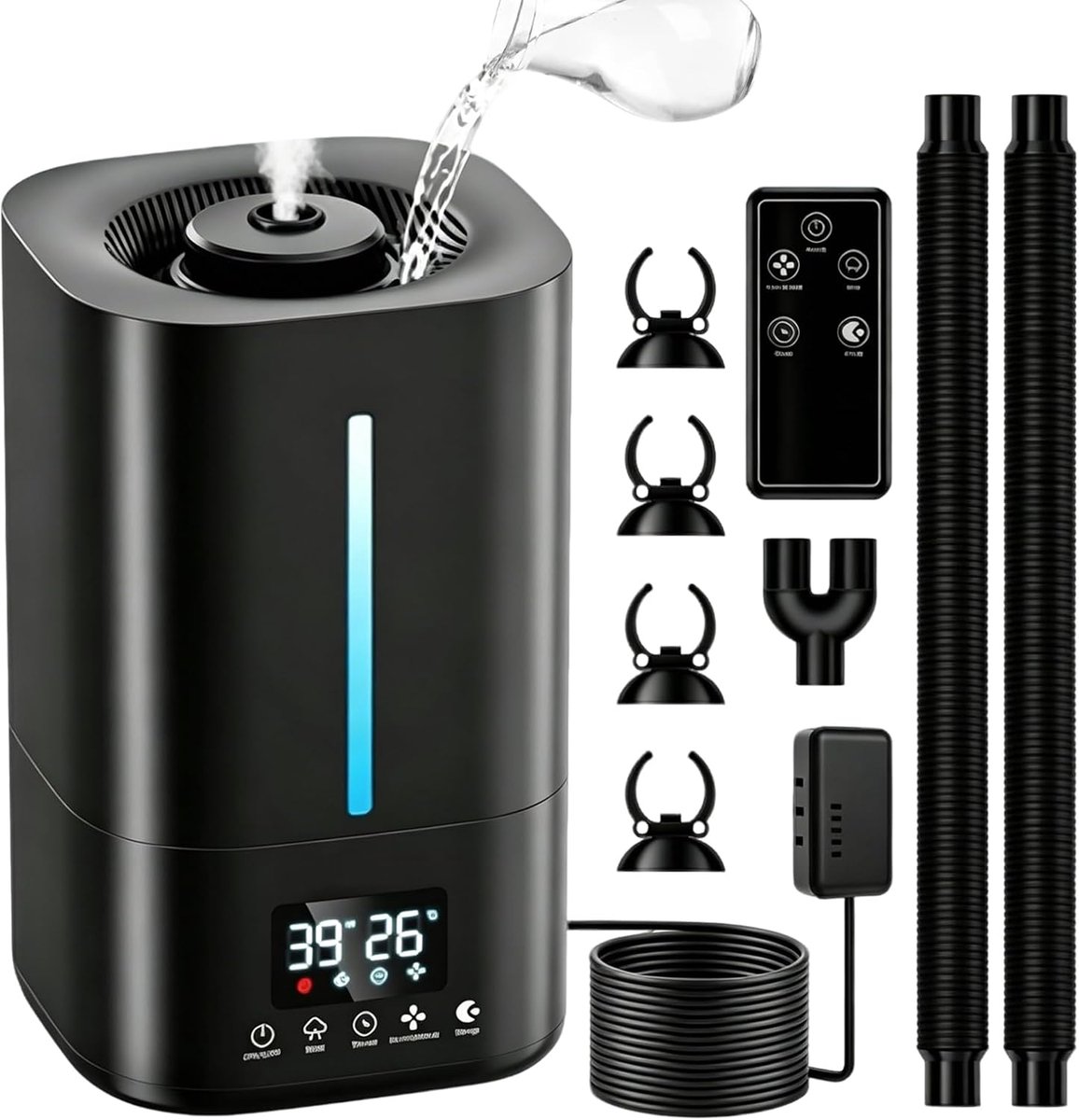 Luchtbevochtiger 5 liter - stille ultrasone vernevelaar - met timer en vochtsensor - ideaal voor planten en dieren - ShopVlot