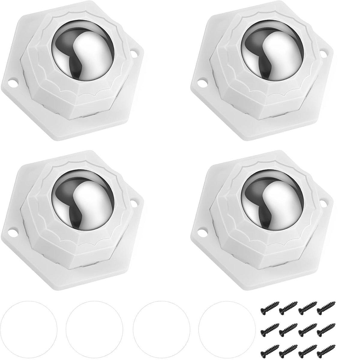 Kogelrollen voor meubels 360° draaibaar - zelfklevende mini-wielen - verbeterd draagvermogen - ShopVlot