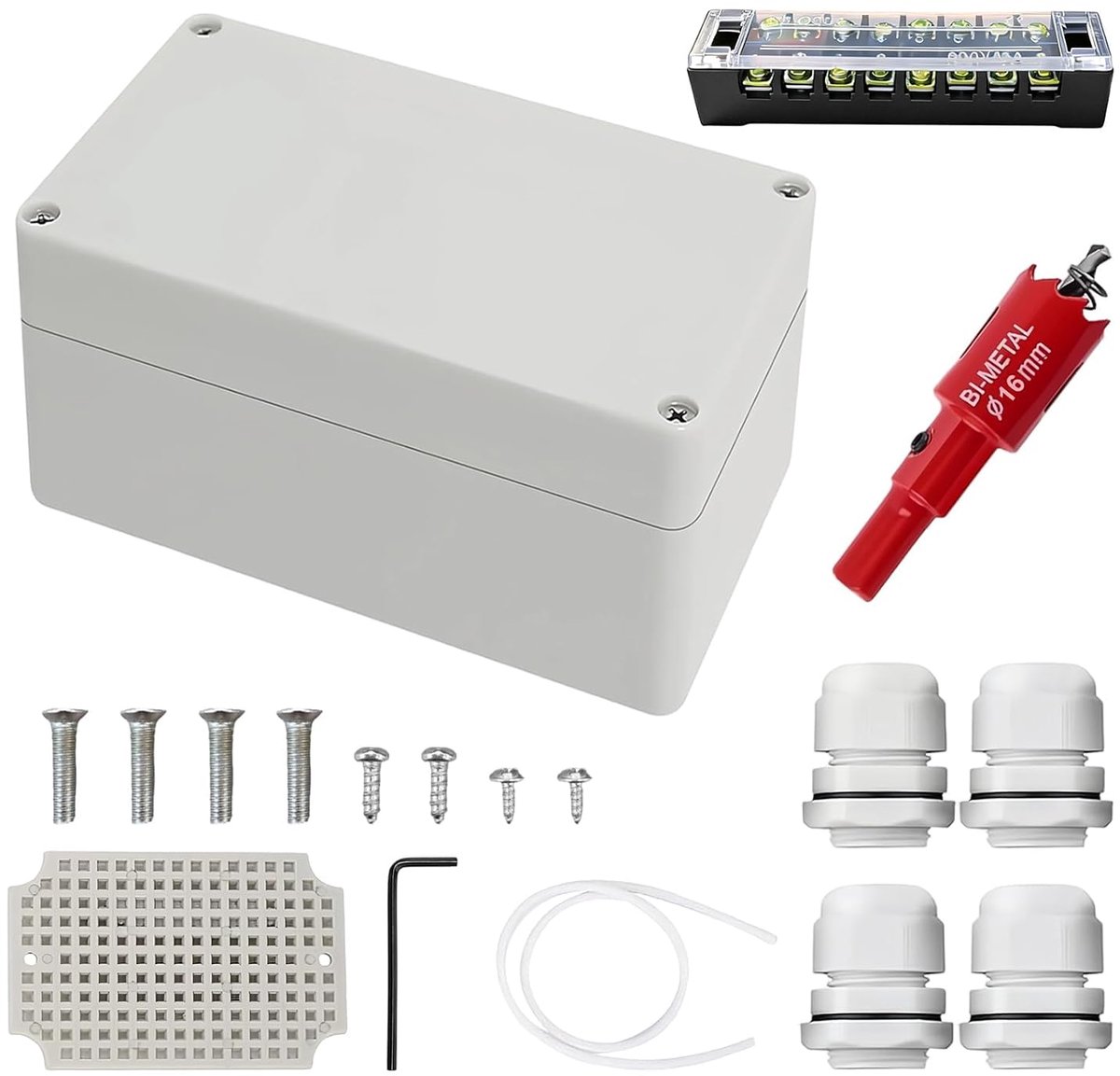 Aansluitdoos 100 x 68 x 50 mm - ABS-kunststof - IP66 waterdicht - compleet voor montage - ShopVlot