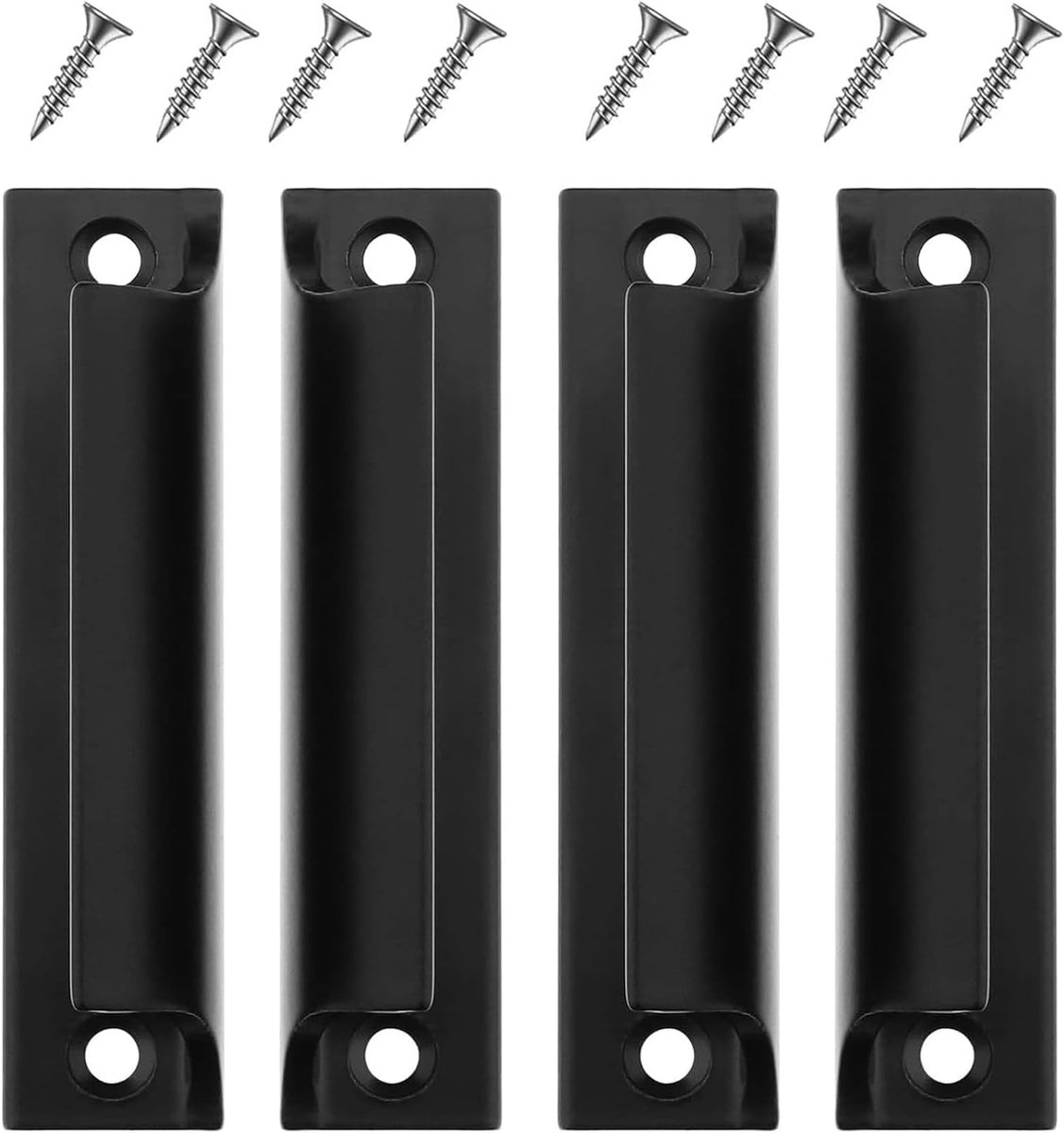 Deurgrepen Aluminium 4er Set - Zwart - Stevige handgrepen voor meubels - Ideaal voor kasten en deuren - ShopVlot