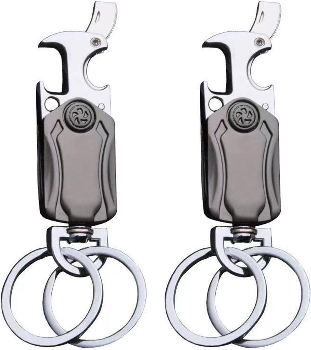 Sleutelhangers Carabiners 2 Stuks - Zinklegering - Multifunctioneel - Ideaal voor Sleutels en Mobiele Telefoon - ShopVlot