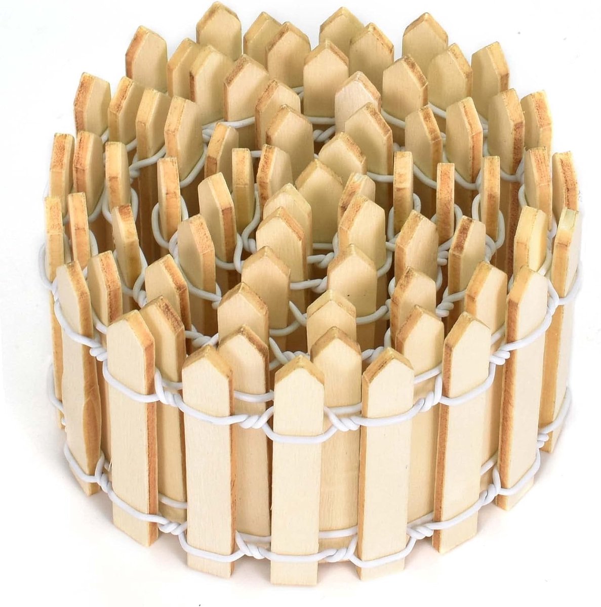 Miniatuurhekje 90 x 5 cm - Houten mini tuinhek - Handgeschilderd - Perfect voor micro-landschappen - ShopVlot