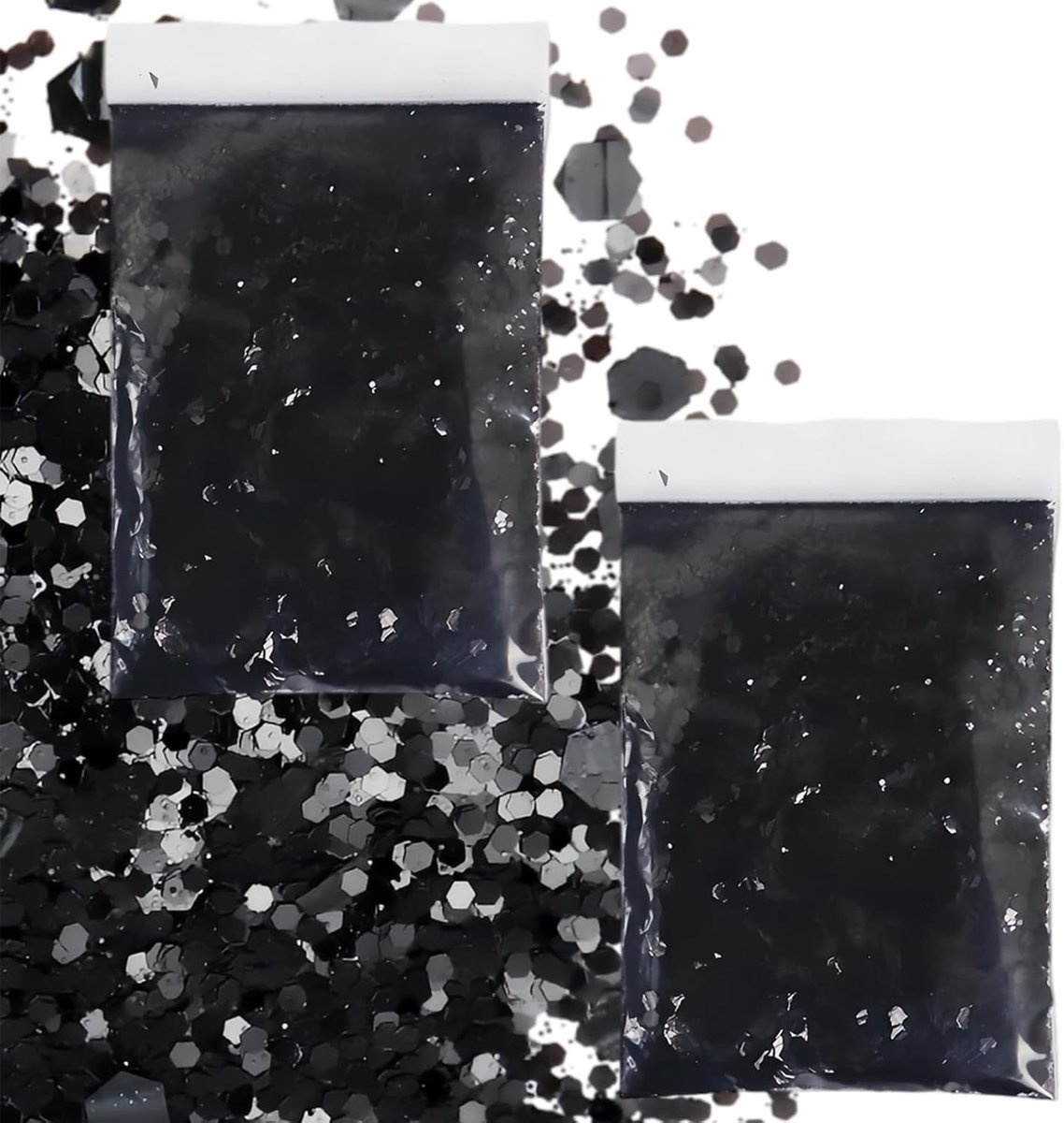 Glitterpoeder voor knutselen 100 g - ultra fijne glitters - pure zwarte kleur - perfect voor nagelkunst - ShopVlot