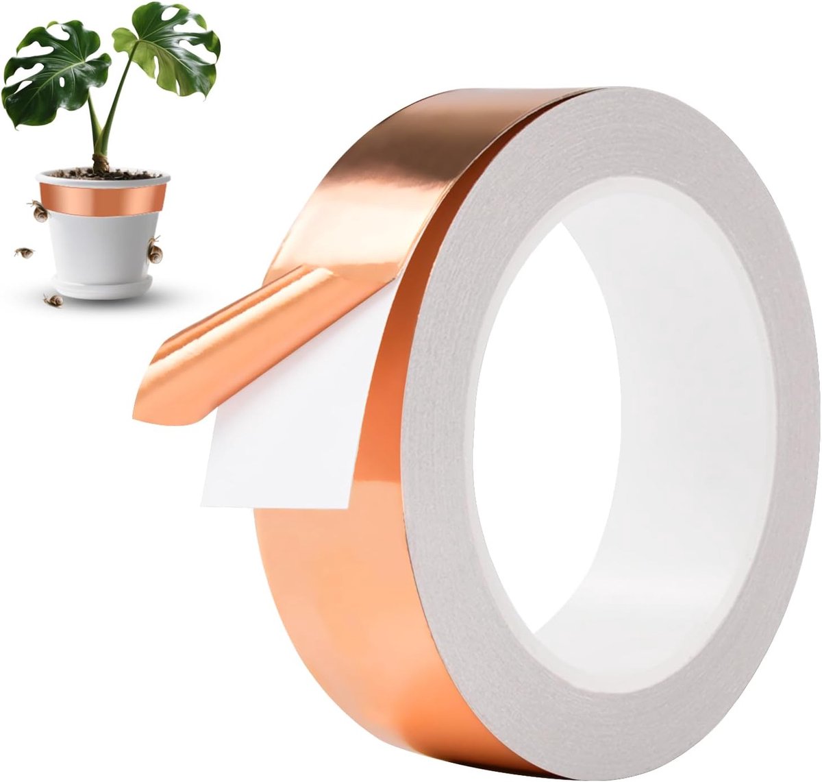 Koper Slakken Tape 30 mm x 20 m - Zelfklevend - Slakkenbescherming voor Planten - Effectieve Afscherming voor Tuin - ShopVlot