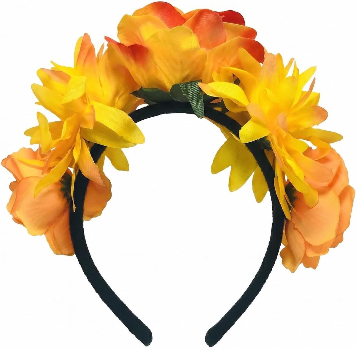 Bloemenhoofdband voor vrouwen - Mexicaanse rozen - handgemaakt - perfect voor Halloween - ShopVlot