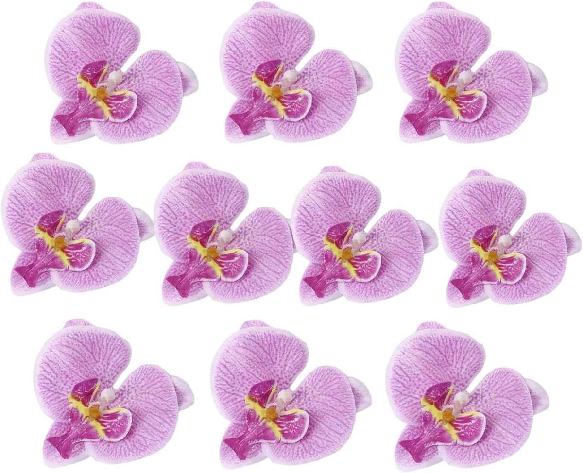 Orchideeënkoppen 10 Stuks - Realistisch Zijde - Lifelike Neporchideeën - Perfect voor Bruiloft Decor - ShopVlot