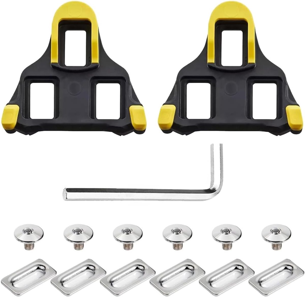 SPD cleats geel - 2 paar voor klikpedalen - SH51 fietsschoenplaten - veilige grip voor zorgeloos fietsen - ShopVlot