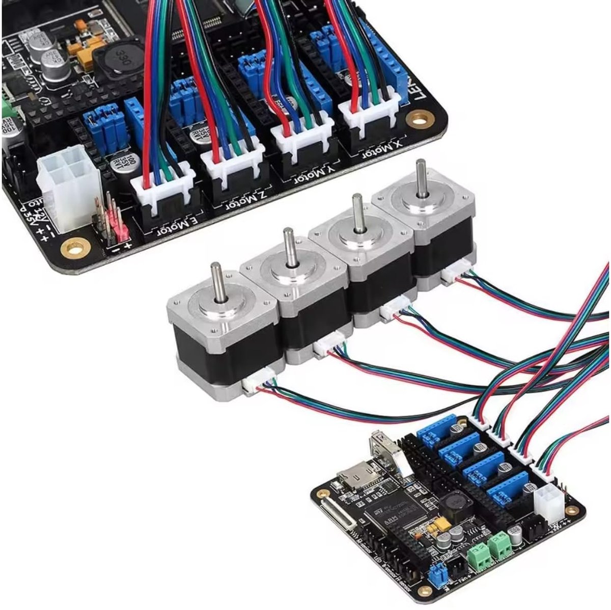 Stepper motor kabel 4 pin naar 6 pin - 1 meter - dual plug ontwerp - voor 3D printer - ShopVlot