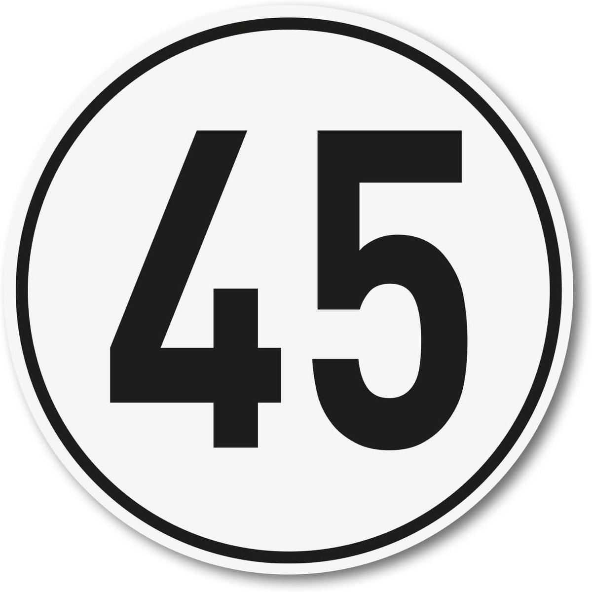 Snelheidssticker 45 km/h - Ø 20 cm - weerbestendig en UV-bestendig - geschikt voor voertuigen - ShopVlot