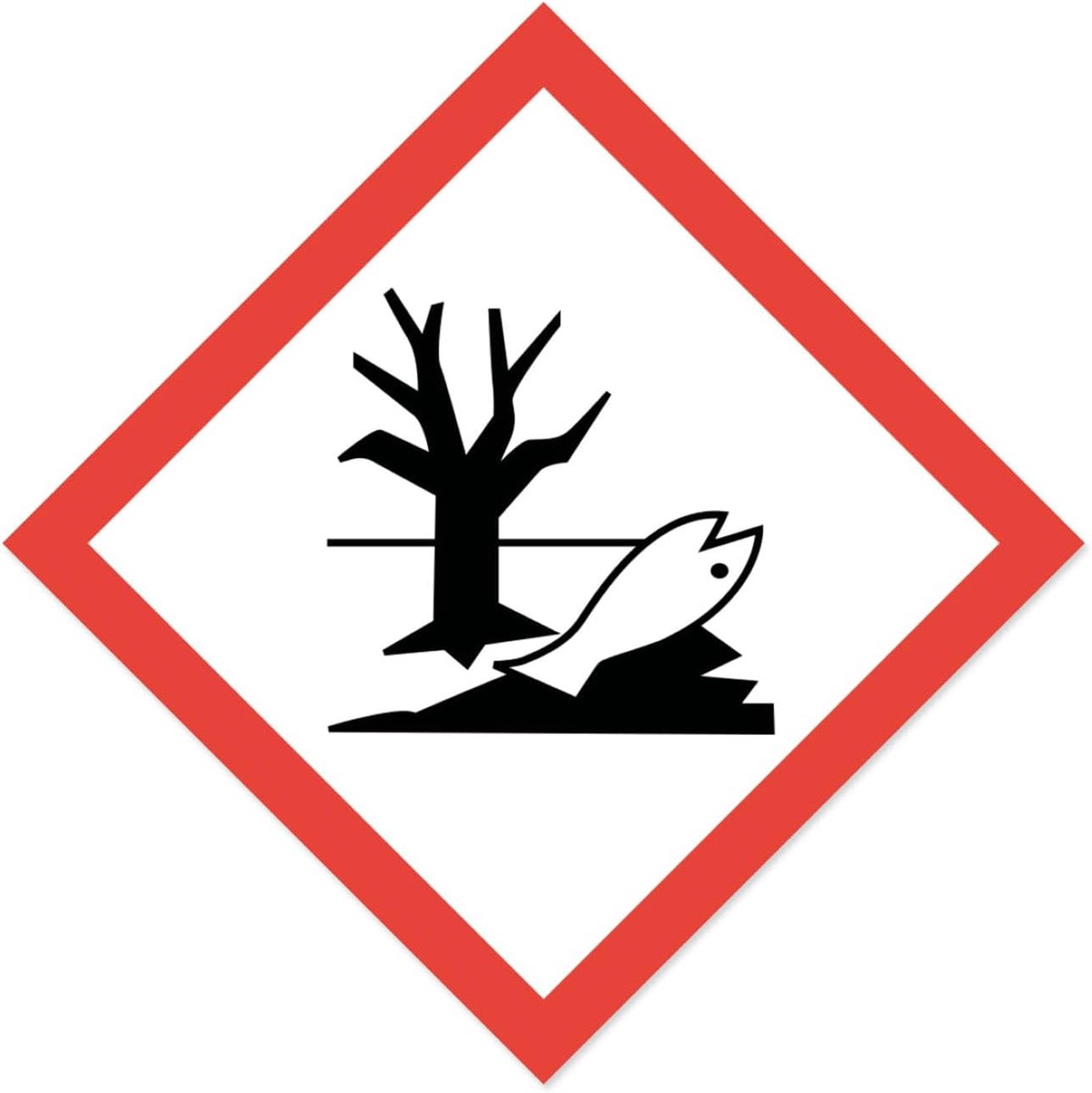 Gevarenstoffen sticker GHS09 - 10x10cm - milieugevaarlijk - UV- en weerbestendig - ShopVlot