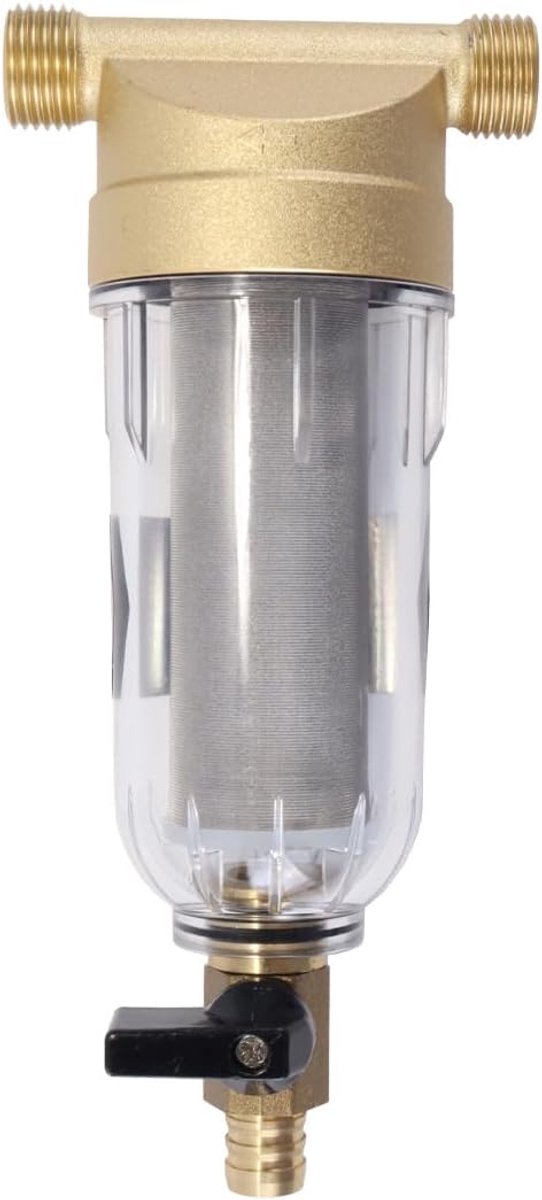Sediment waterfilter 1/2 inch - centrifugale werking - koperen pre-filter - beschermt tegen roest en vervuiling - ShopVlot