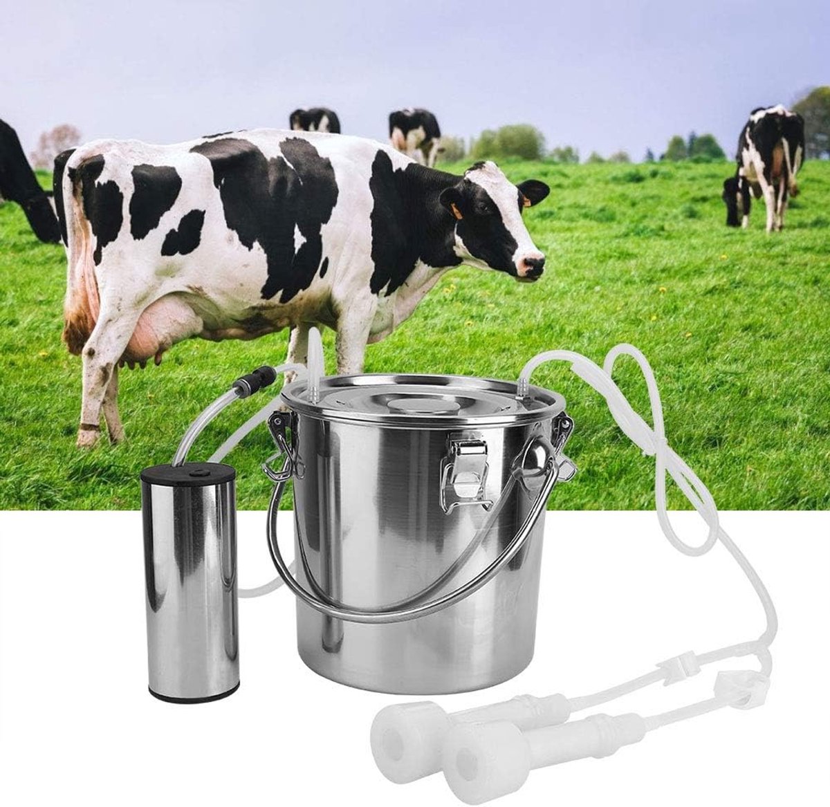 Elektrische Melkmachine 5 L - Draagbaar RVS - Sterke vacuümpomp - Voor schapen en koeien - ShopVlot