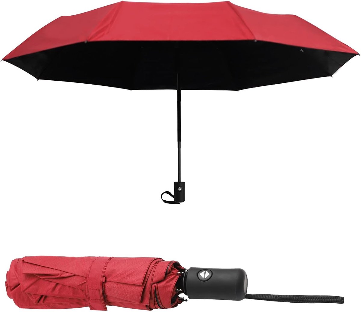 Automatische Pocket Paraplu - Rood - Stormbestendig - Ideaal voor onderweg - ShopVlot