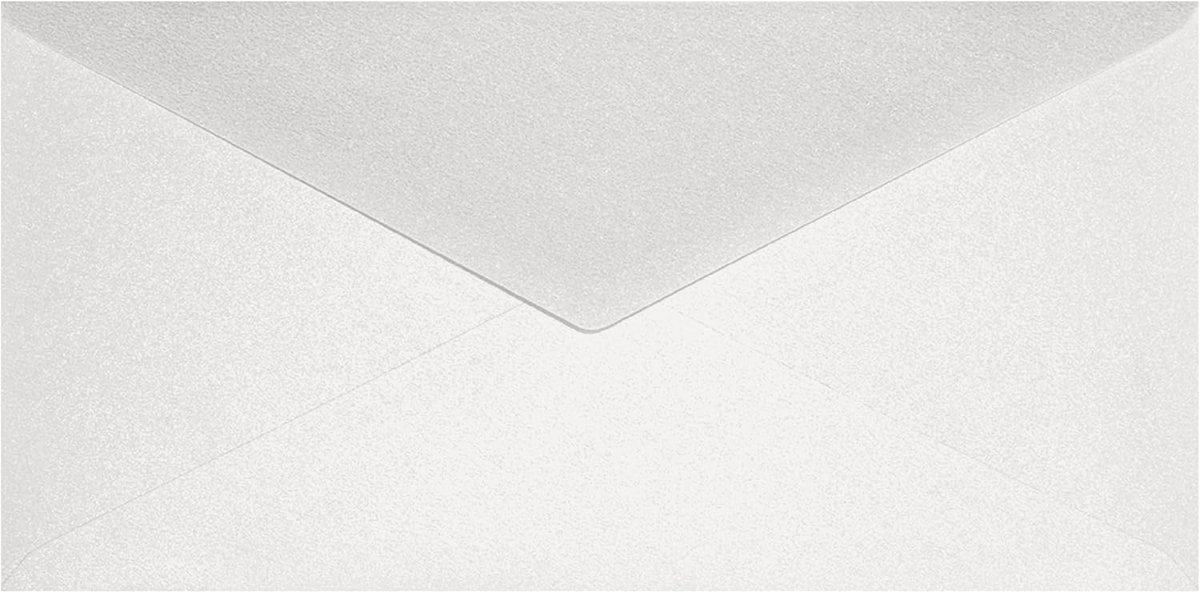 Enveloppen 110x220mm - Aster Metallic Wit - Shiny Effect - Geschikt voor kaarten en brieven - ShopVlot