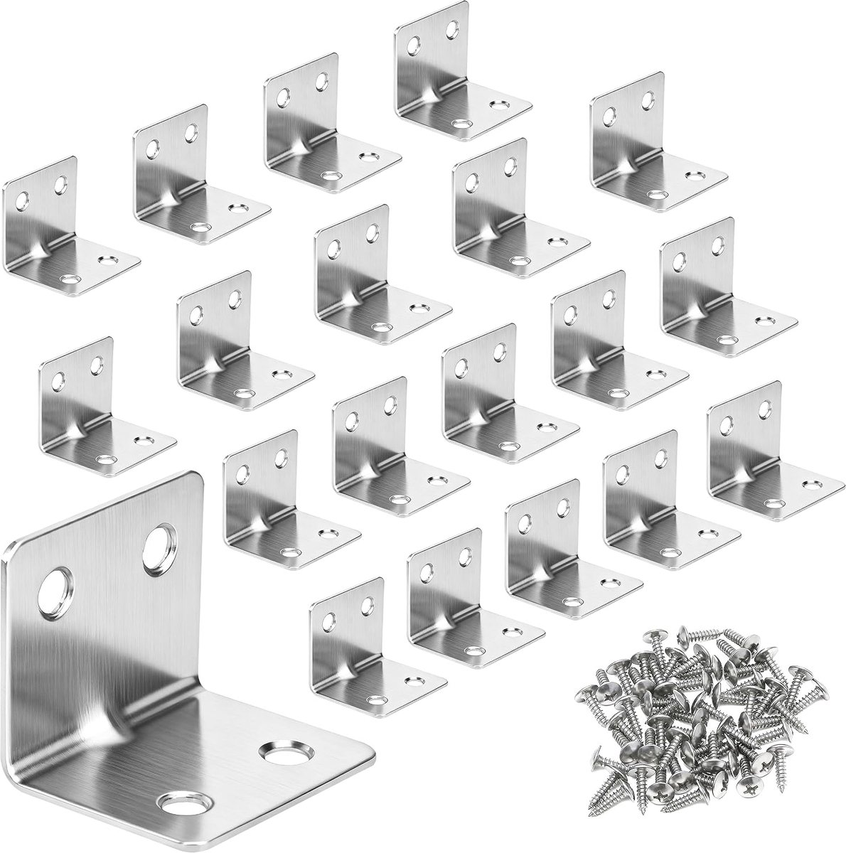 Hoekklemmen L-vorm 31 x 31 x 37 mm - roestvrij staal - robuuste hoekhouder - ideaal voor sterke verbindingen - ShopVlot