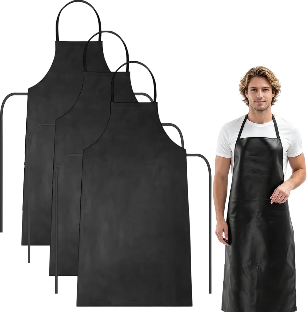 Slagerschort 3 stuks 108 cm - waterdicht oliebestendig - unisex - ideaal voor slagers en afwassen - ShopVlot