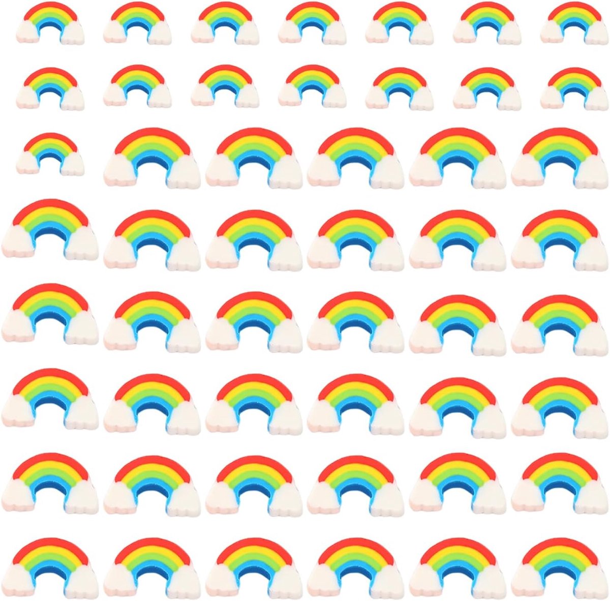 Gummetjes 50pcs - Regenboog kleuren - TPR materiaal - Perfect voor school - ShopVlot