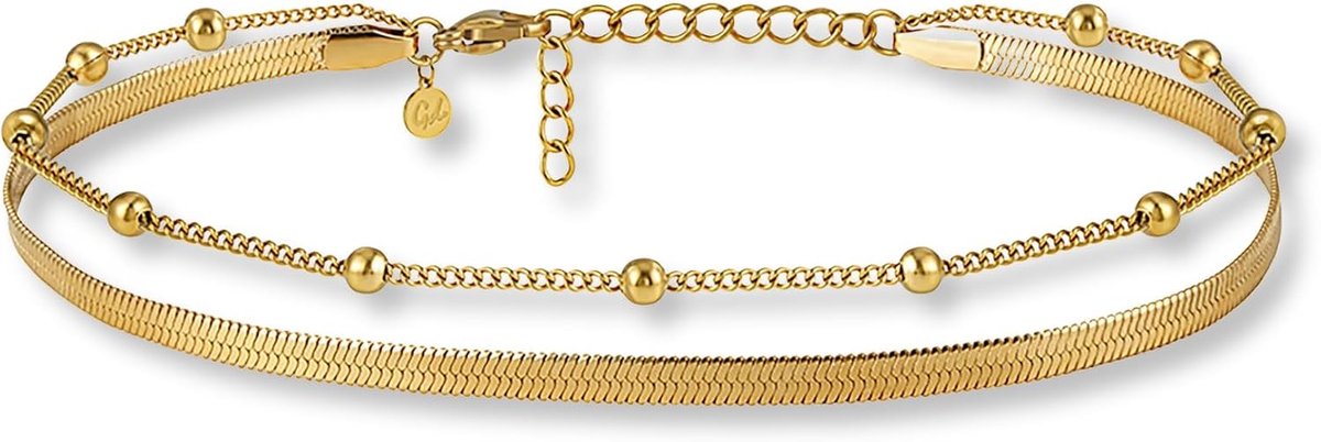 Enkelbandje voor dames - Multi-rijs verstelbaar - Gouden slang ketting - Waterdicht en trendy - ShopVlot