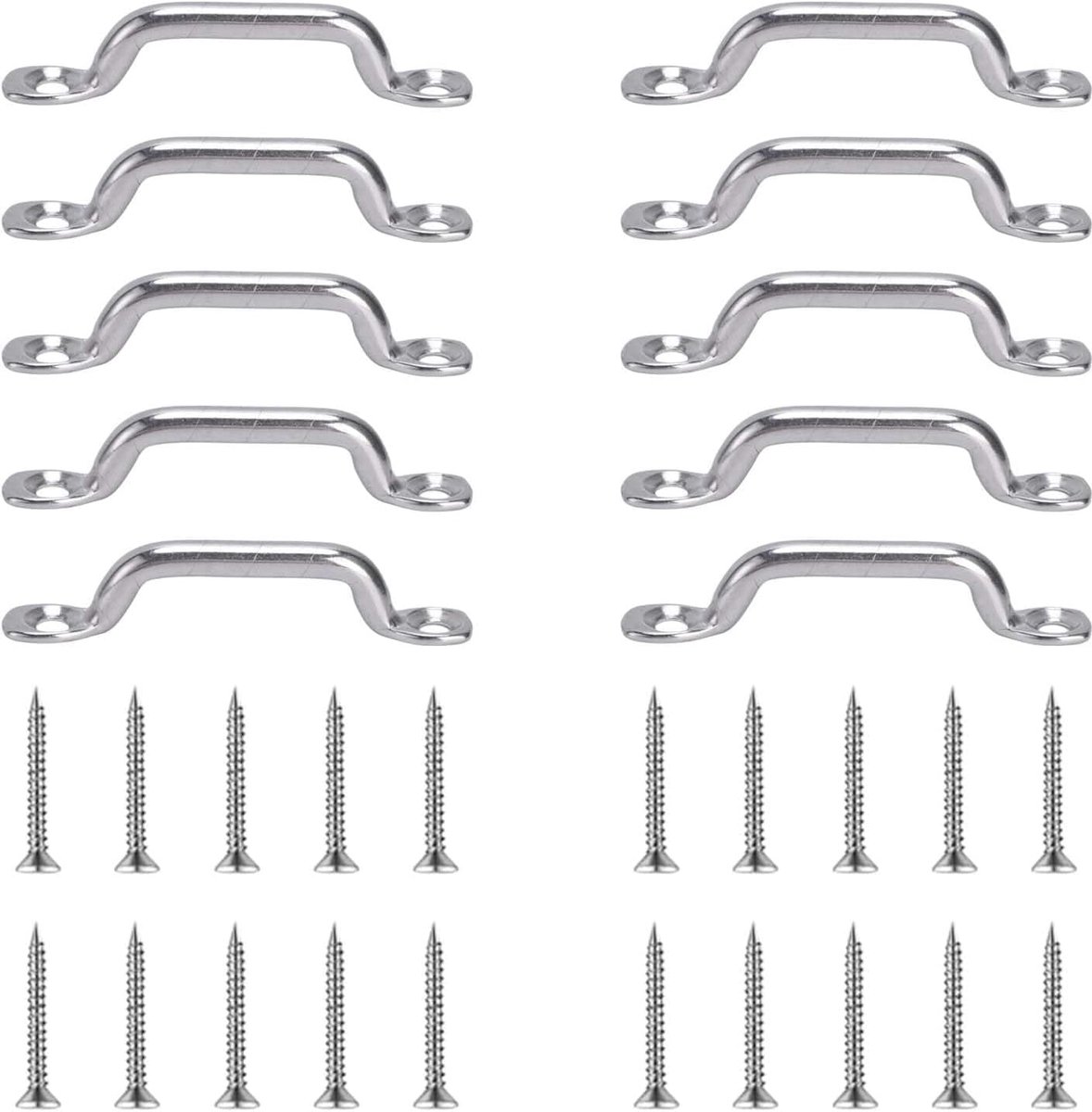 RVS ooghouders set van 10 - 5 mm montagegat - hoogwaardig roestvrij staal - ideaal voor bevestigen en fixeren - ShopVlot