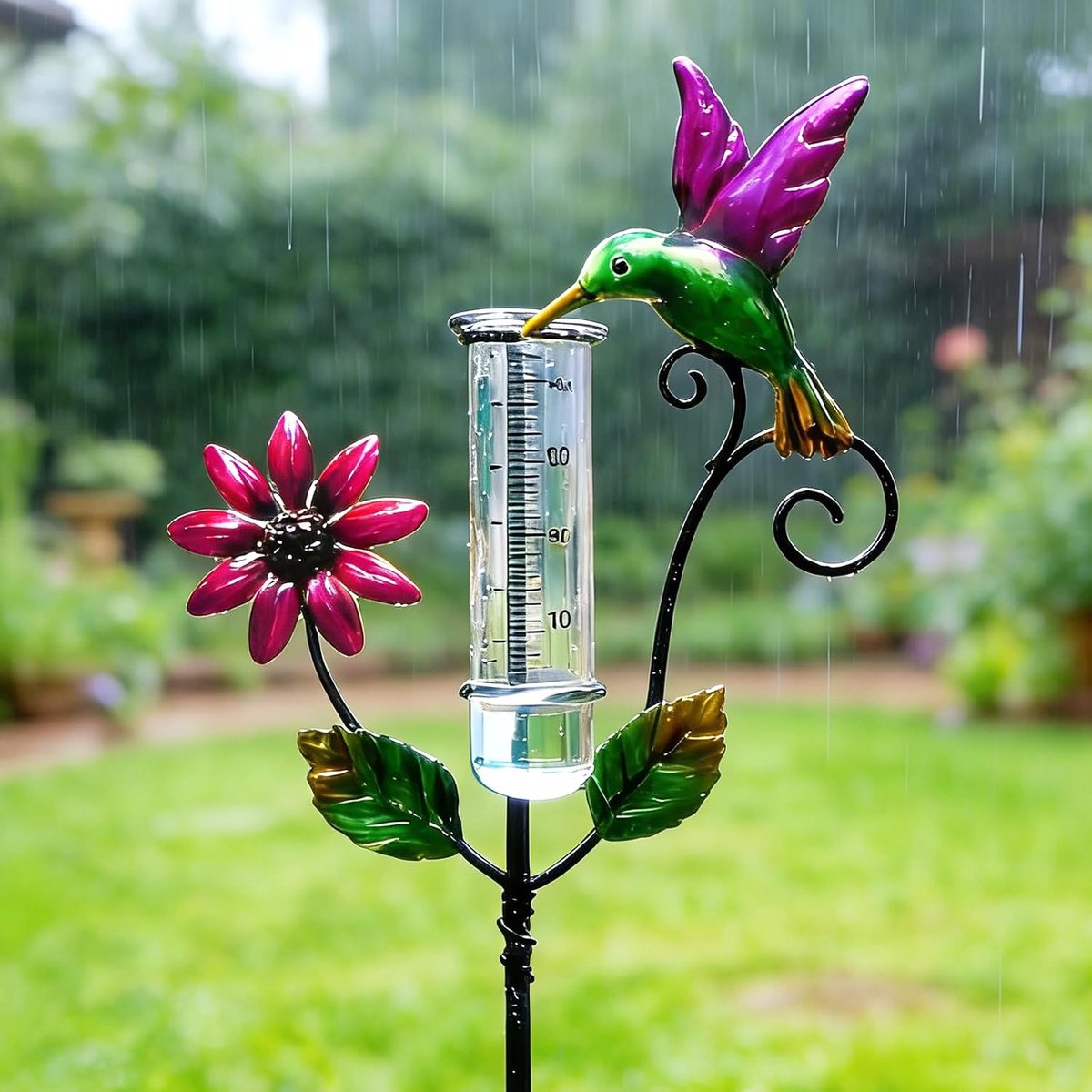 Regenmeter voor tuin H 120 cm - glazen neerslagmeter - duurzaam en helder - nauwkeurig aflezen van neerslag - ShopVlot
