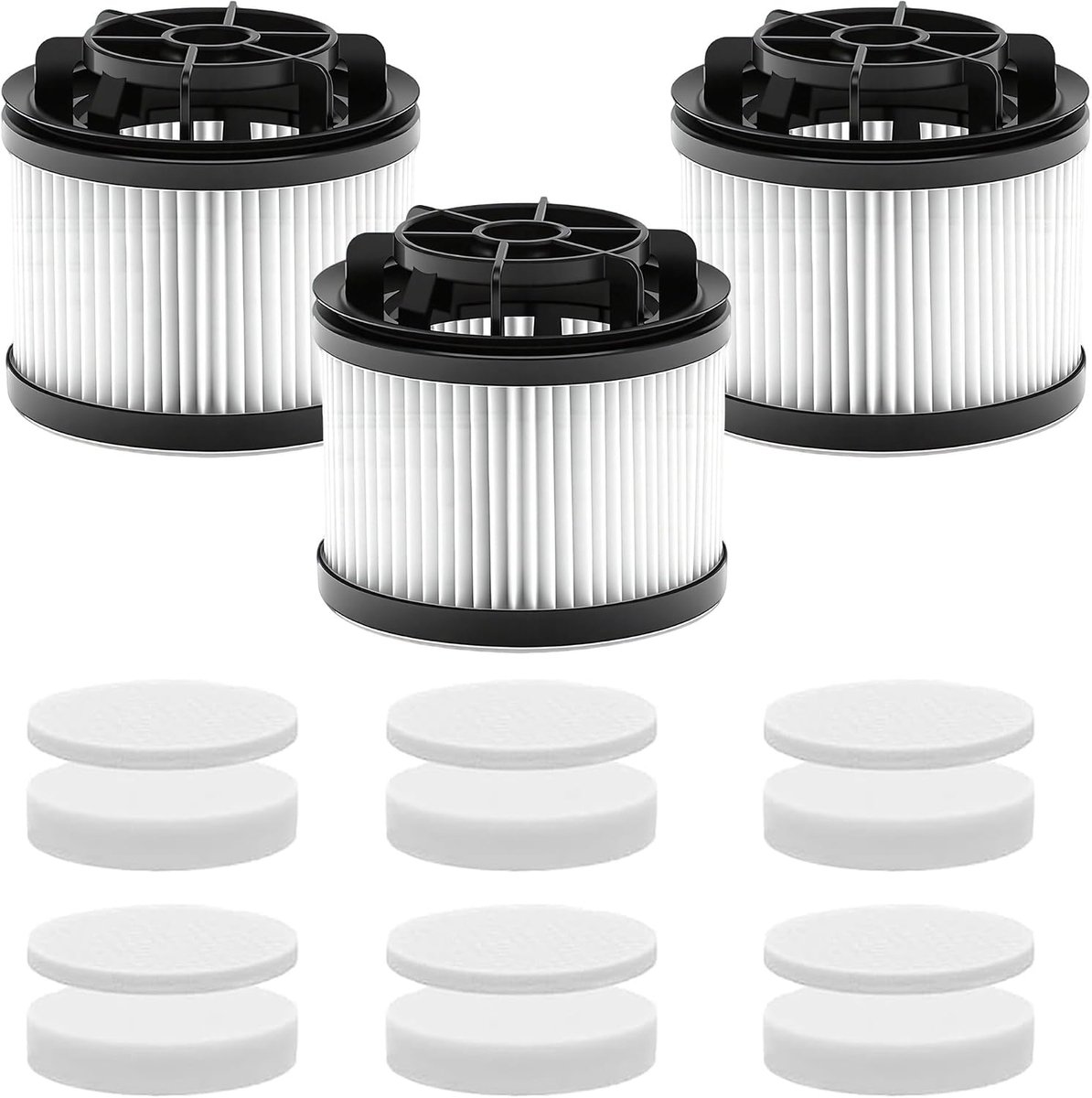 Vervangende filters LVAC 200 - 3 stuks met 6 voormotorfilters - 6 volgende motorfilters - optimale stofzuigprestaties - ShopVlot
