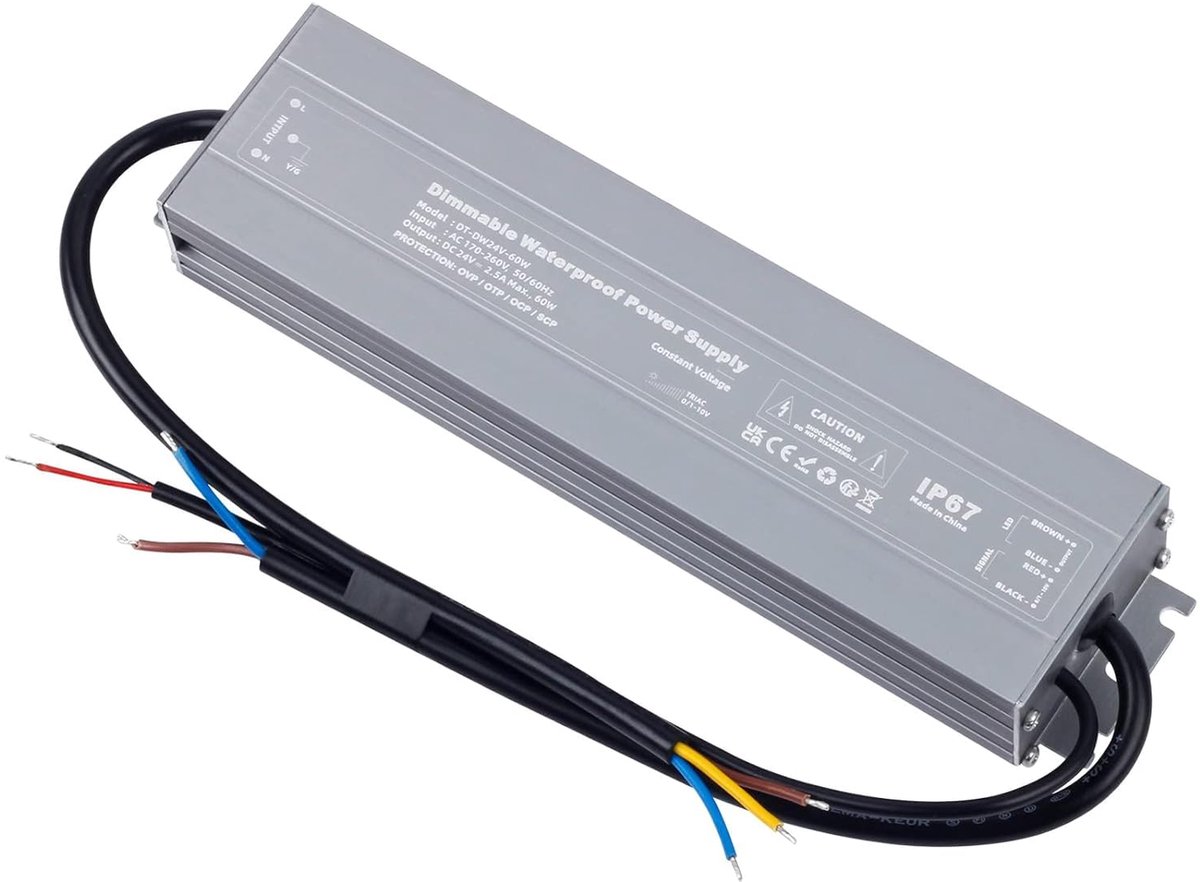 YAYZA! LED transformer 12V 60W, IP67 LED power supply 230V to 12V 5A LED driver DC low voltage LED transformer - ShopVlot
