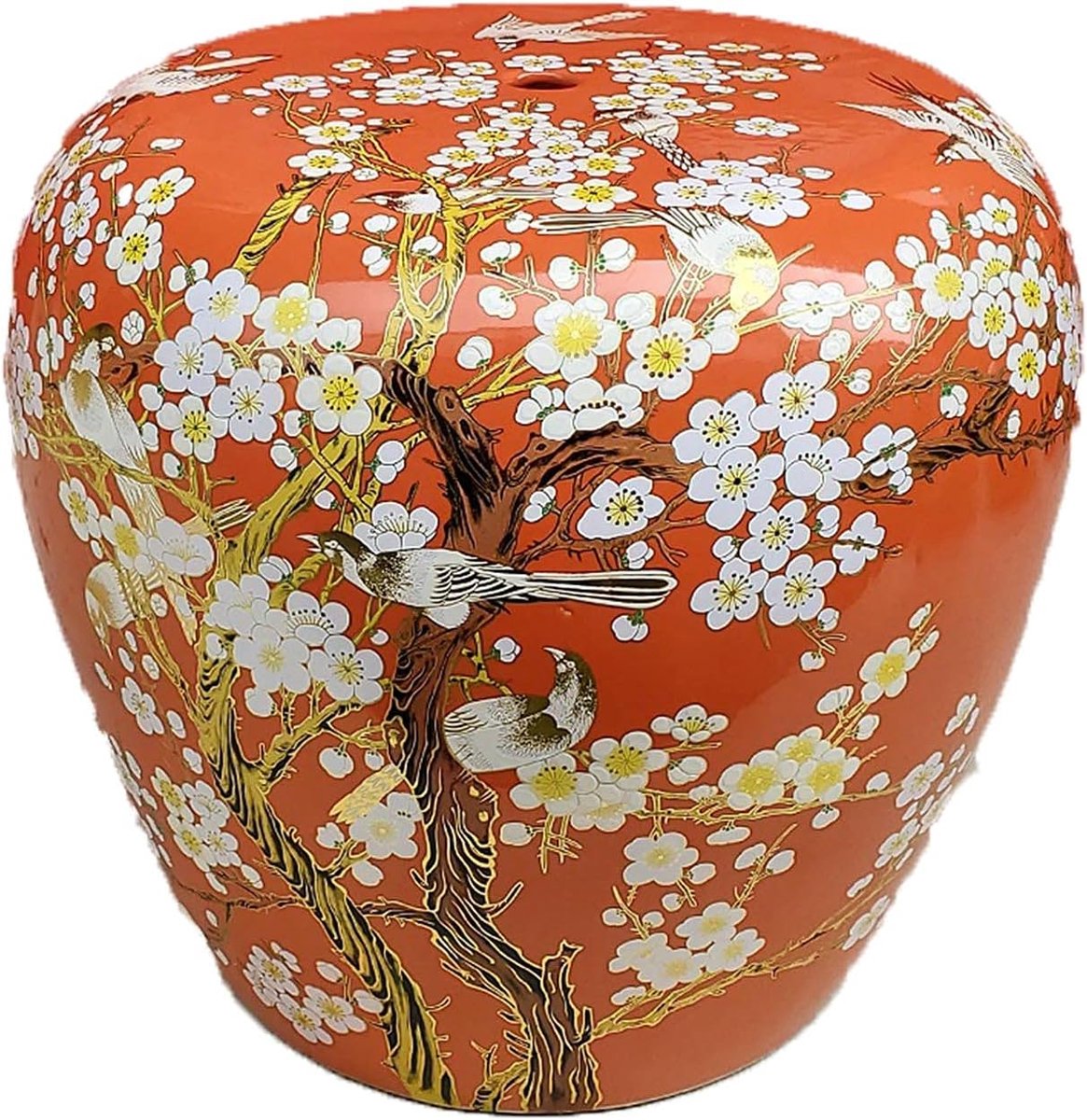 Ceramic Drum Stool, New Chinese Style Low Stool, Painted Craft, Suitable for Outdoor Courtyard (Color : Blue) - ShopVlot