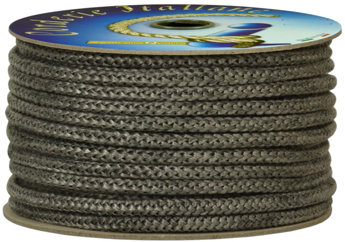 Corderie Italiane 006026303 glasvezelvlechtwerk, grijs, 8 mm, 5 m - ShopVlot
