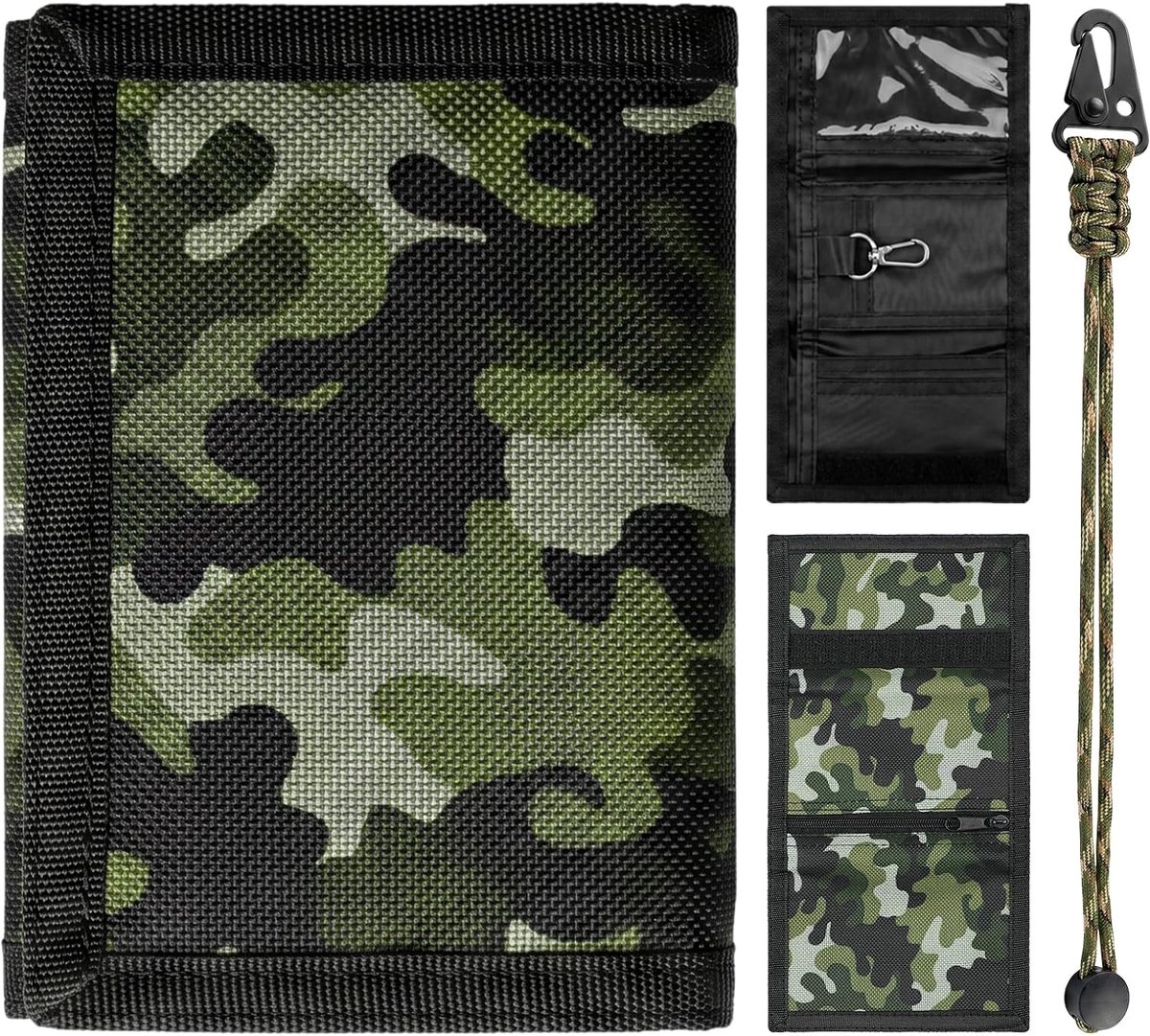 Slanke camouflage portemonnee kinderen portemonnee drievoudig - ShopVlot