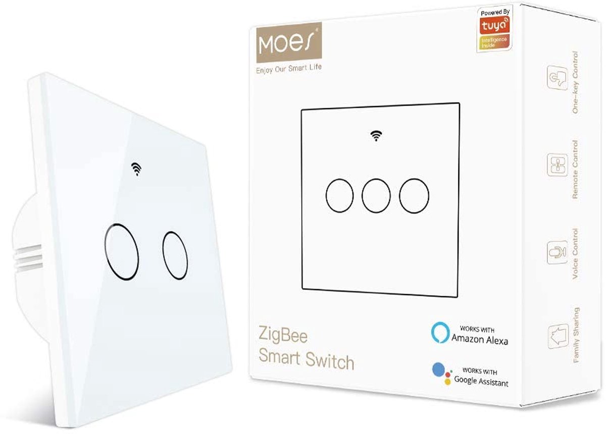 MOES Zigbee Smart Switch, requires Tuya ZigBee HUB, does not require neutral conductor, does not require capacitors - ShopVlot