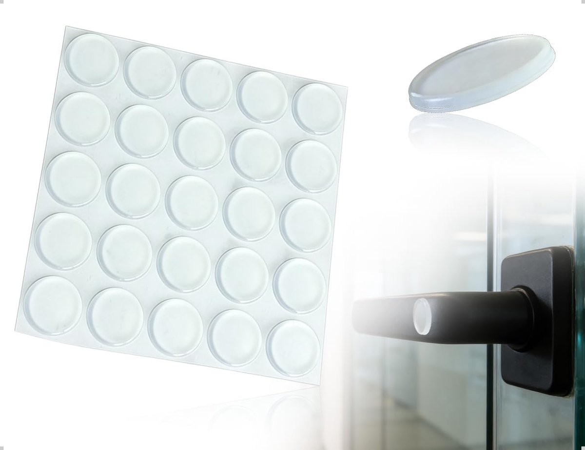36 elastische rubberen buffers, rond, transparant, zelfklevend, antislip, ideaal voor deuren, kasten, meubels - ShopVlot