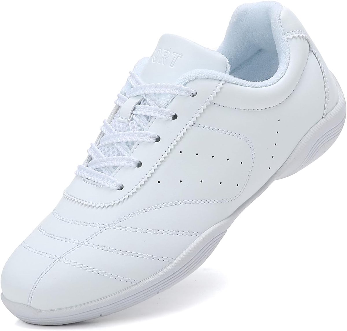Weiße Cheerleading Turnschuhe Atmungsaktive Lederoberfläche Sportschuhe für Tanz & Cheerleading - ShopVlot
