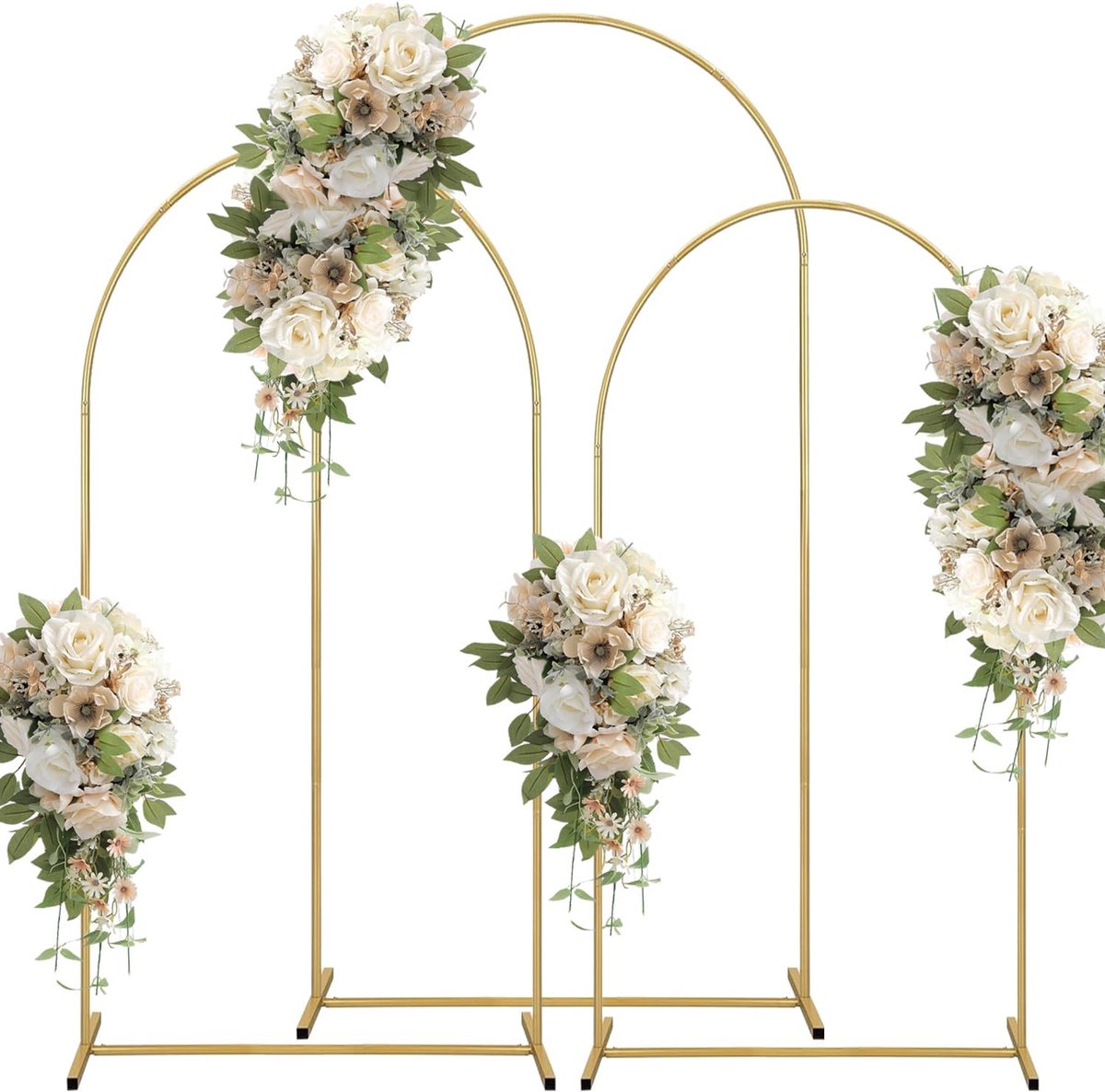 Metal boog achtergrondstandaard - 6FT, 5FT, 4FT goud - stevig met roestpreventie - ideaal voor bruiloften - ShopVlot