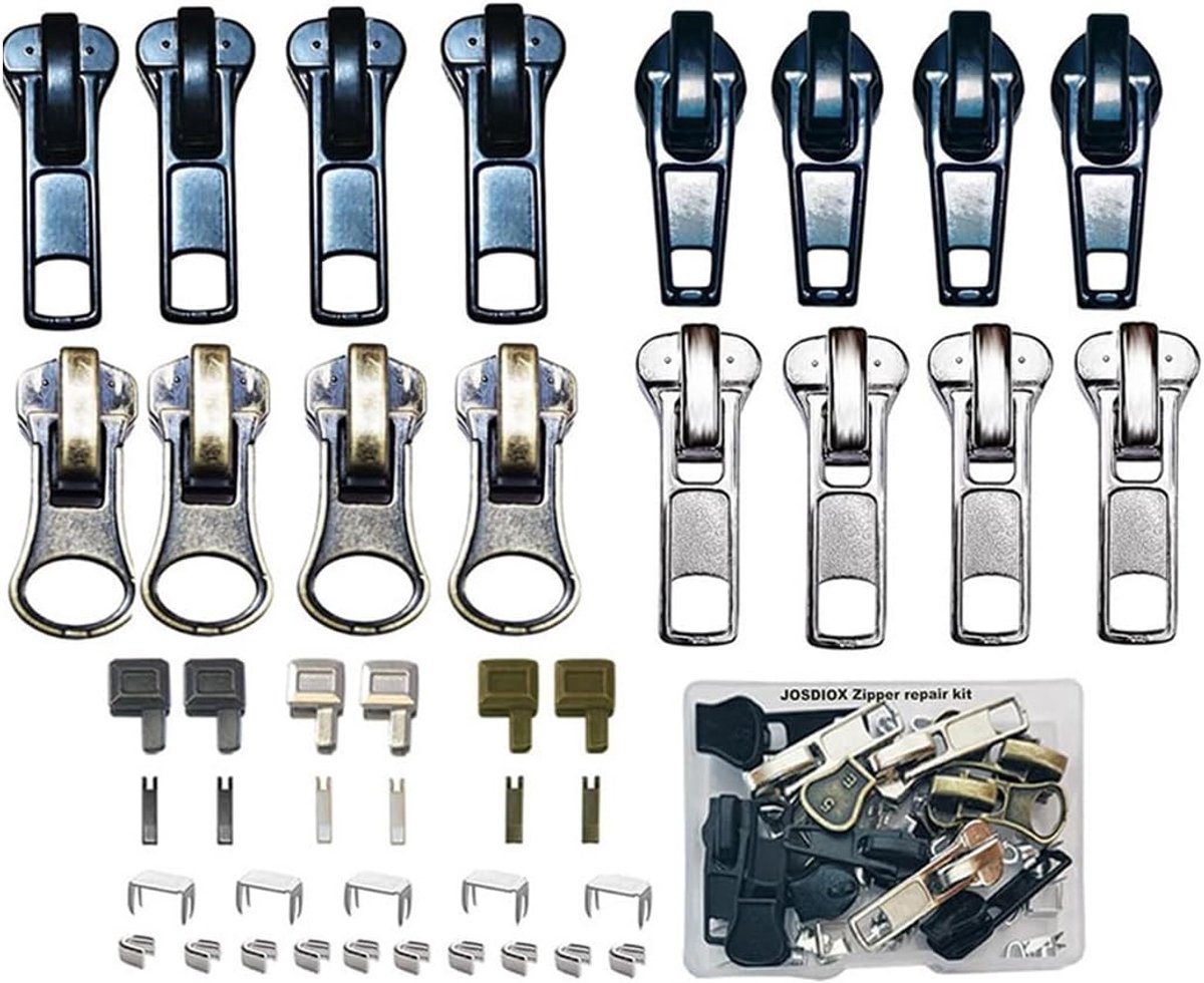 Reparatieset 43-delig - Metalen ritssluiting - Eenvoudig te installeren - Perfect voor vesten en tassen - ShopVlot