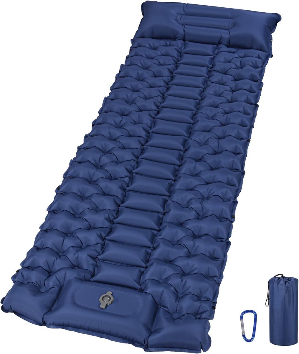 Zelfopblazend Campingmatras 10cm Dikte - Met Voetpomp - Anti-Ripstop - Ideaal voor Reizen - ShopVlot