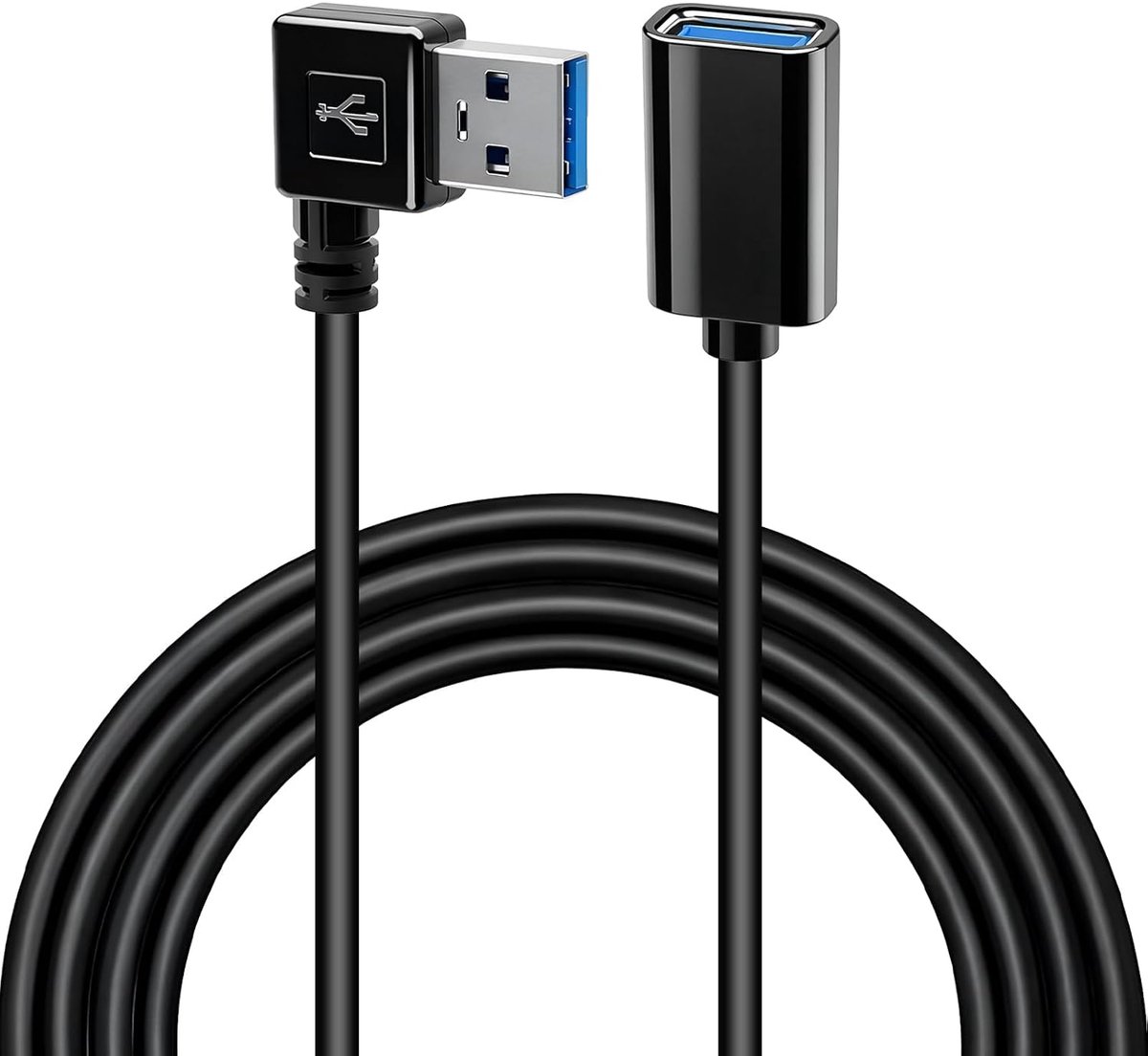 USB verlengkabel 1 m - USB A - 90° hoek - eenvoudige toegang tot moeilijk bereikbare poorten - ShopVlot