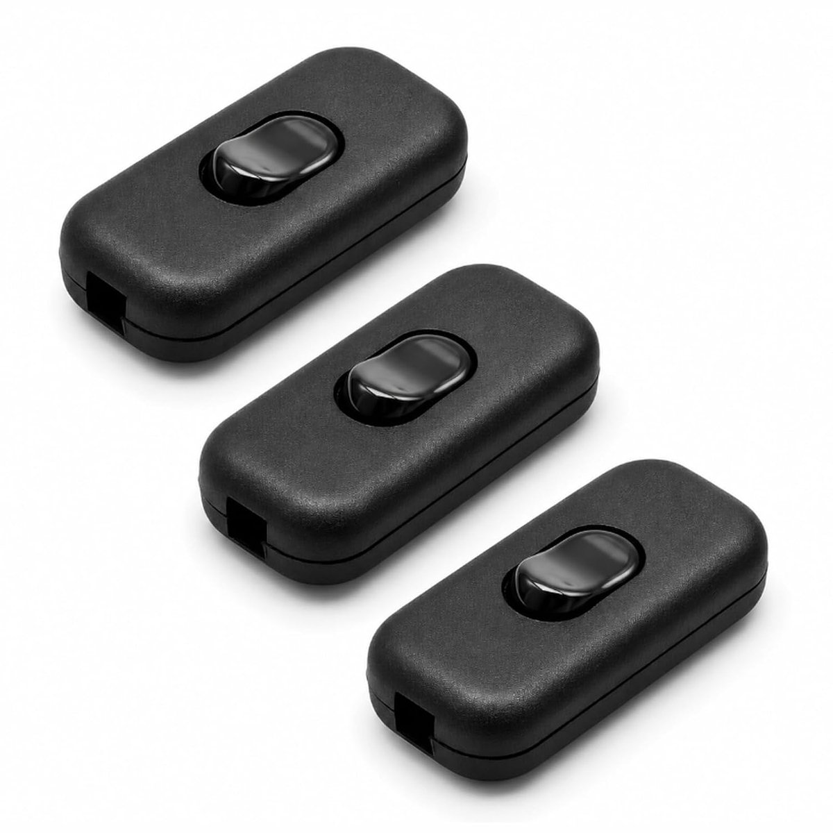 Inline schakelaars 6A 250V - 3 stuks - drukknopsysteem - eenvoudig lampen bedienen - ShopVlot