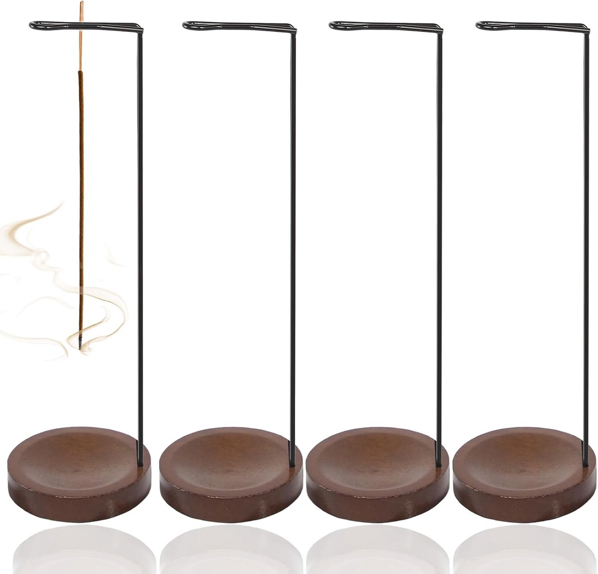 Wierookhouder set van 4 - handgemaakt houten basis - decoratief - perfect voor meditatie - ShopVlot
