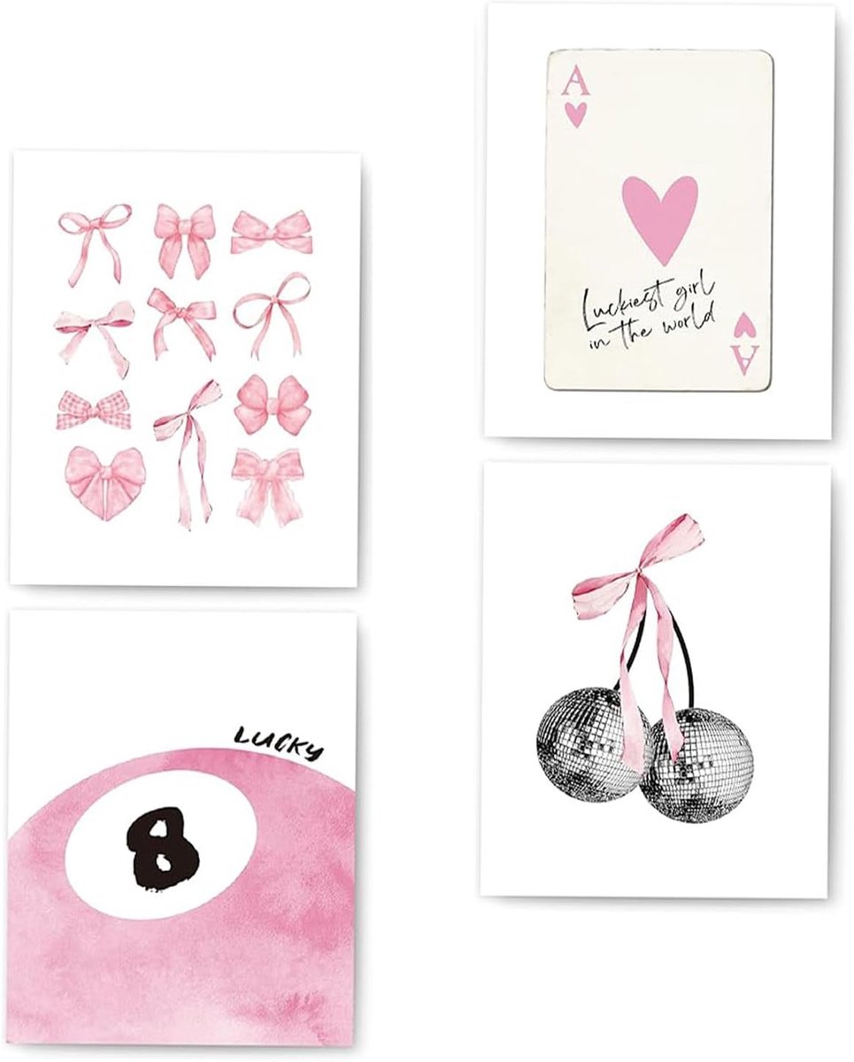 Wandposters 25 x 20 cm - 4 stijlen - Aesthetic Room Decor - Ideaal voor meisjeskamers - ShopVlot