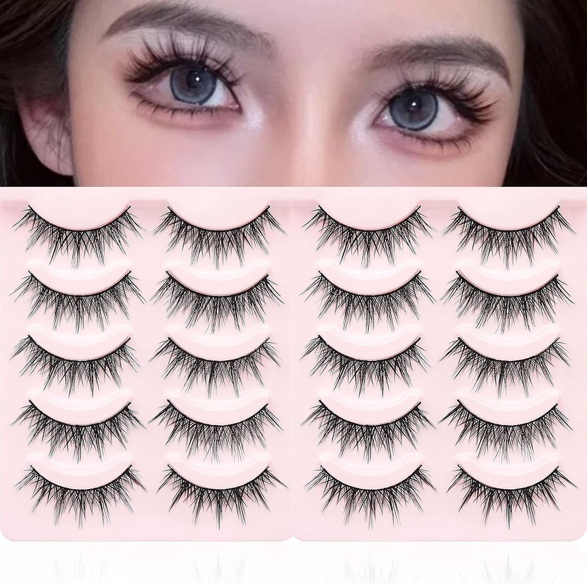 Kunstwimpers 10 paar - kattenoog-look 13 mm - 3D-volume - voor elegante oogmake-up - ShopVlot