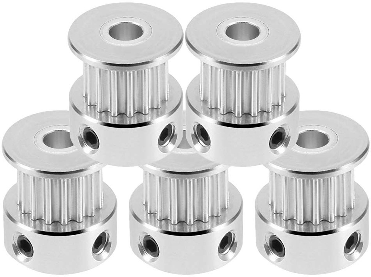 GT2 pulley 16 tanden - aluminium - 5 mm boring - ideaal voor 3D printers - ShopVlot