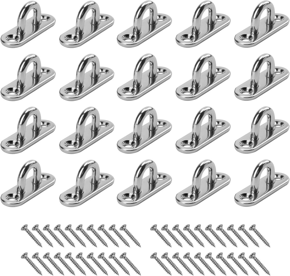 M5 oogplaten 20pcs - RVS oogbevestiging - Sterke constructie - Ideaal voor buitengebruik - ShopVlot