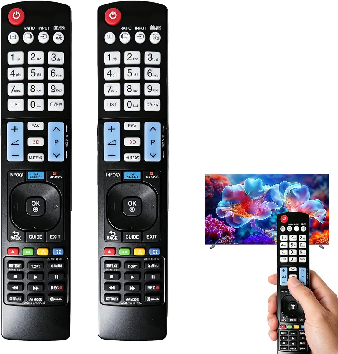afstandsbediening voor LG tv's - 2 stuks - universeel en gebruiksvriendelijk - vervangt oude afstandsbediening - ShopVlot