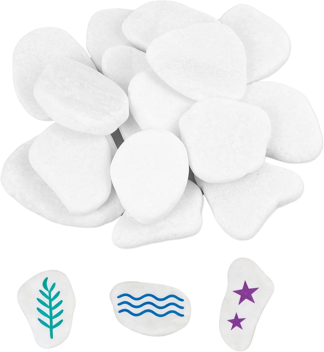 stenen voor schilderen 5-8 cm - natuurlijke witte kiezels - glad oppervlak - ideaal voor creatieve projecten - ShopVlot