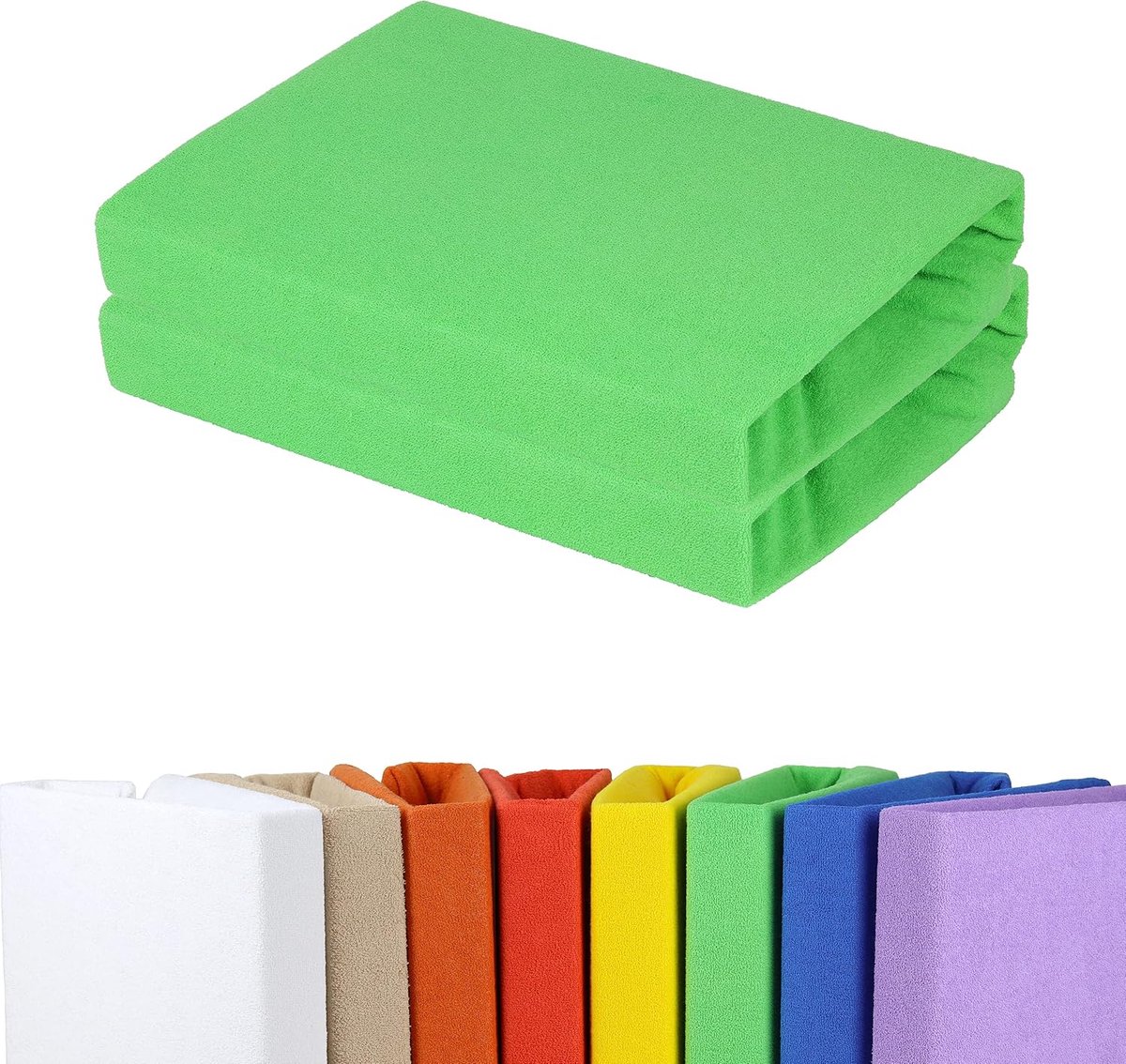 Fitted sheet 2x 90x200 cm - terry - ademend - zacht en huidvriendelijk - ShopVlot