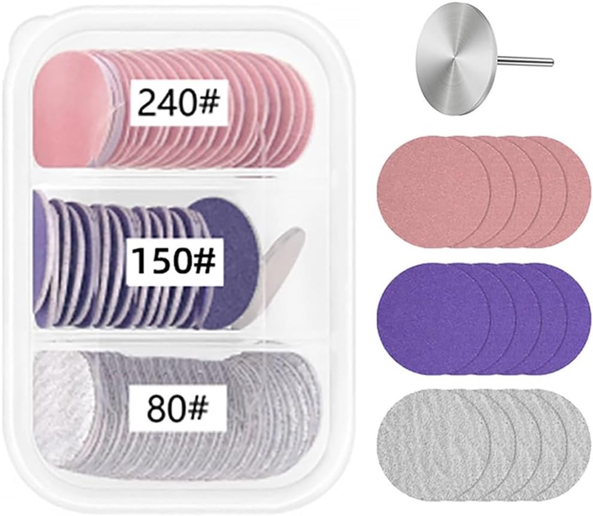 Pedicure schuurdiscs 25mm - 60 stuks - hoogwaardig schuurpapier - voor dode huid en gebarsten huid - ShopVlot