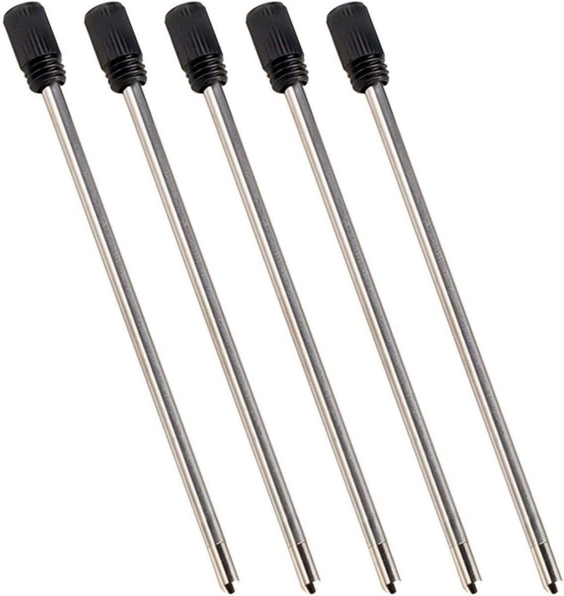 Balpen navulling 5 stuks - zwarte ballpoint refill - metalen vulling - ideaal voor studie en kantoor - ShopVlot