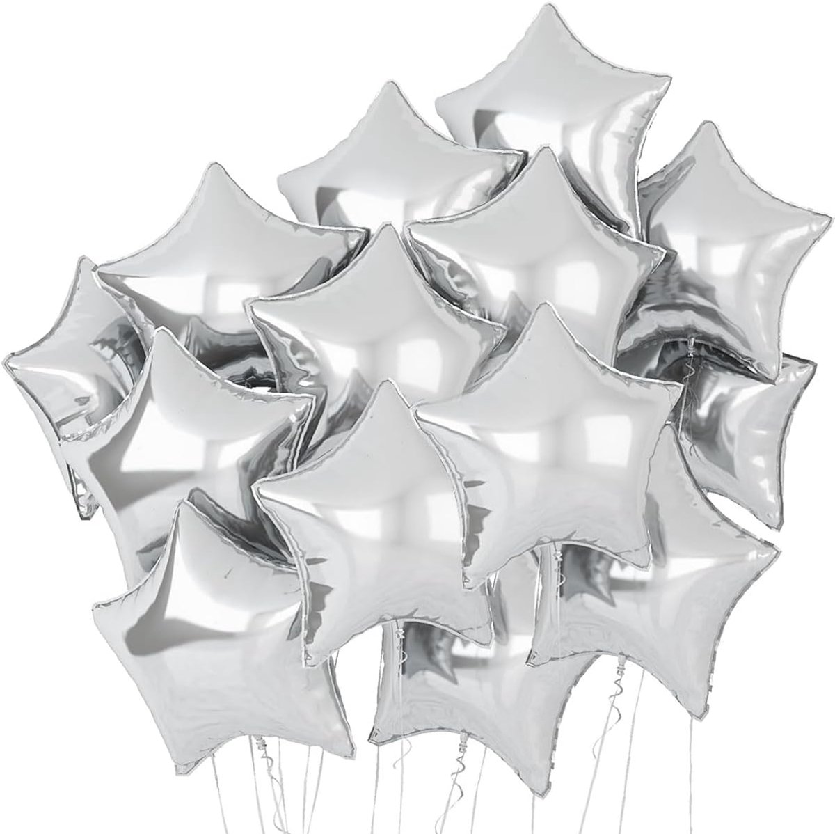 Sterrenballonnen 45 cm - Zilveren folie - Feestdecoratie - Perfect voor verjaardagen - ShopVlot