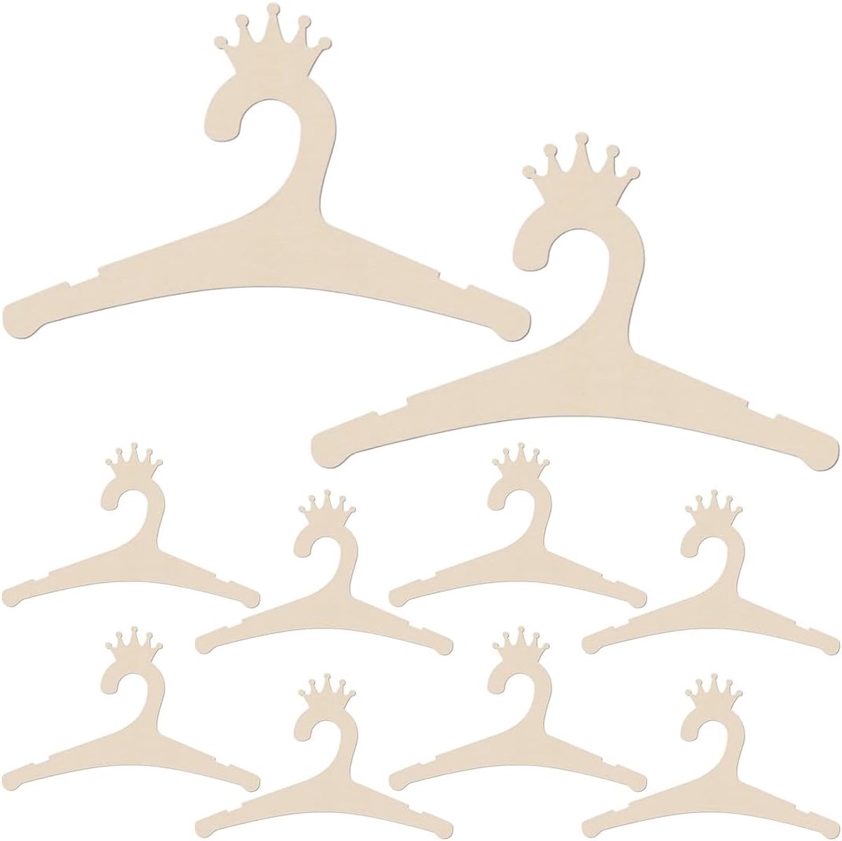 Houten babykleerhangers 10 stuks - antislip en duurzaam - diermotieven - ruimtebesparend voor kinderkleding - ShopVlot