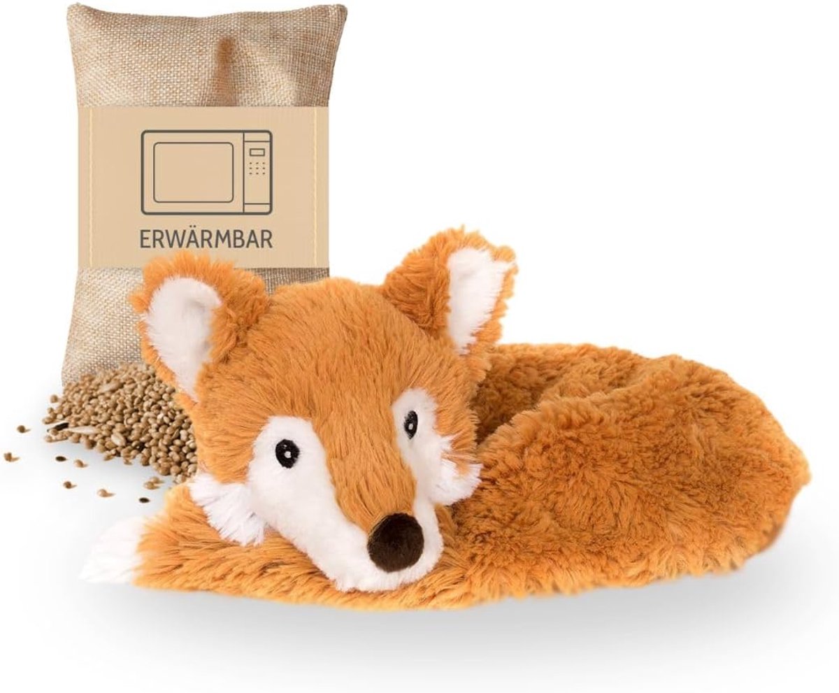 Reisneksteun Renard - Pluche - Verwarmbaar - Ontspanning onderweg - ShopVlot